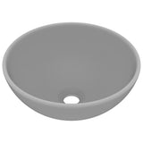 VidaXL Wastafel rond 32,5x14 cm keramiek mat lichtgrijs