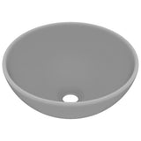 Vidaxl wastafel rond 32,5x14 cm keramiek mat lichtgrijs