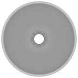 Vidaxl wastafel rond 32,5x14 cm keramiek mat lichtgrijs