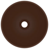 Vidaxl wastafel rond 32,5x14 cm keramiek mat donkerbruin