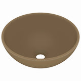 VidaXL Wastafel rond 32,5x14 cm keramiek matcrème