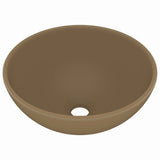 Vidaxl wastafel rond 32,5x14 cm keramiek matcrème