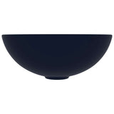Vidaxl wastafel rond keramiek donkerblauw