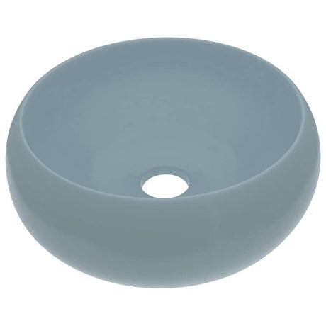 Vidaxl wastafel rond 40x15 cm keramiek mat lichtblauw