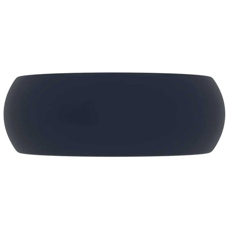 Vidaxl wastafel rond 40x15 cm keramiek mat donkerblauw