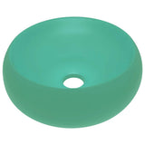 Vidaxl wastafel rond 40x15 cm keramiek mat lichtgroen