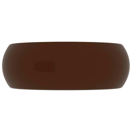 Vidaxl wastafel rond 40x15 cm keramiek mat donkerbruin