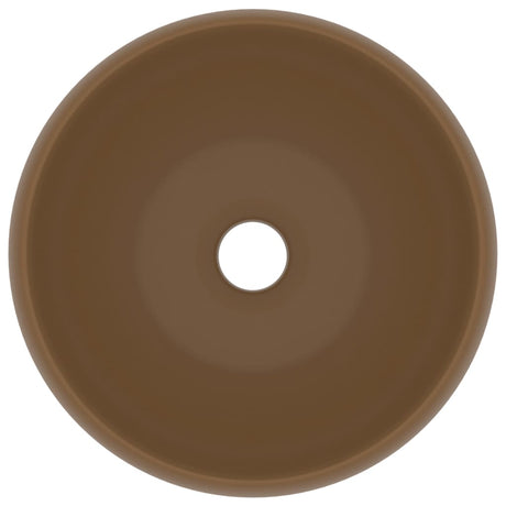 Vidaxl wastafel rond 40x15 cm keramiek matcrème