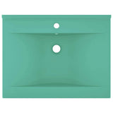 Vidaxl wastafel met kraangat 60x46 cm keramiek mat lichtgroen