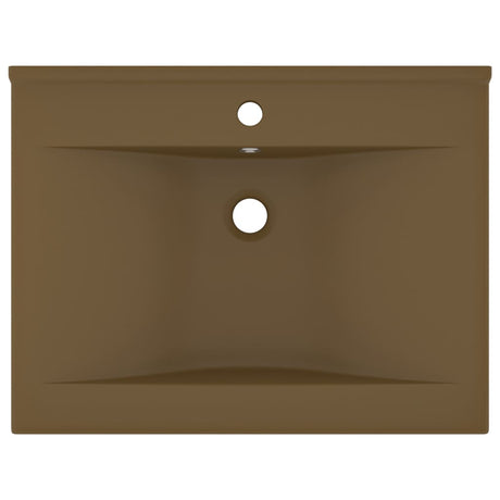 Vidaxl wastafel met kraangat 60x46 cm keramiek matcrème