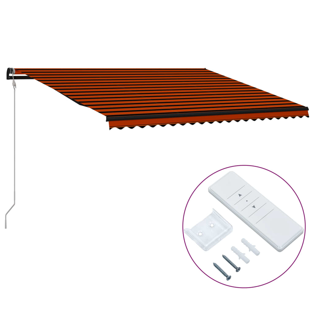 VidaXL Luifel automatisch uittrekbaar 500x300 cm oranje en bruin