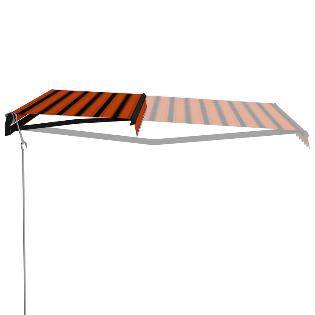 VidaXL Luifel uittrekbaar met windsensor LED 500x300 cm oranje bruin