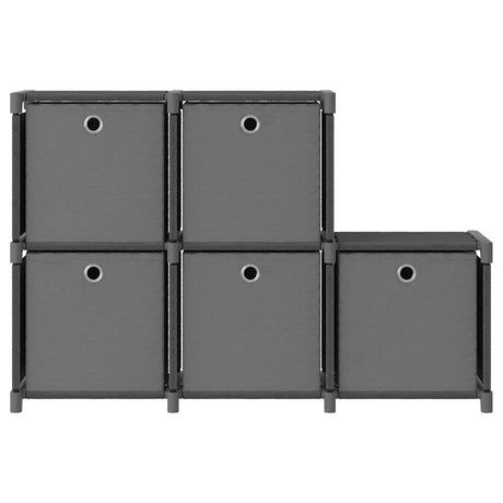 Vidaxl kast met 5 vakken met boxen 103x30x72,5 cm stof grijs