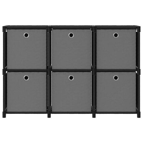 Vidaxl kast met 6 vakken met boxen 103x30x72,5 cm stof zwart