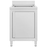 Vidaxl wastafelkast commercieel 60x60x96 cm roestvrij staal