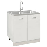 Vidaxl gootsteen met dubbele bak 800x600x155 mm roestvrij staal zilver