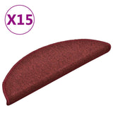 Vidaxl trapmatten 15 st 56x17x3 cm rood