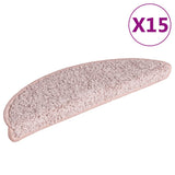 Vidaxl trapmatten 15 st 56x17x3 cm lichtroze