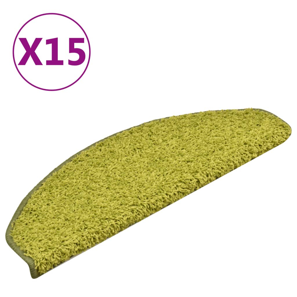 Vidaxl trapmatten 15 st 65x21x4 cm groen