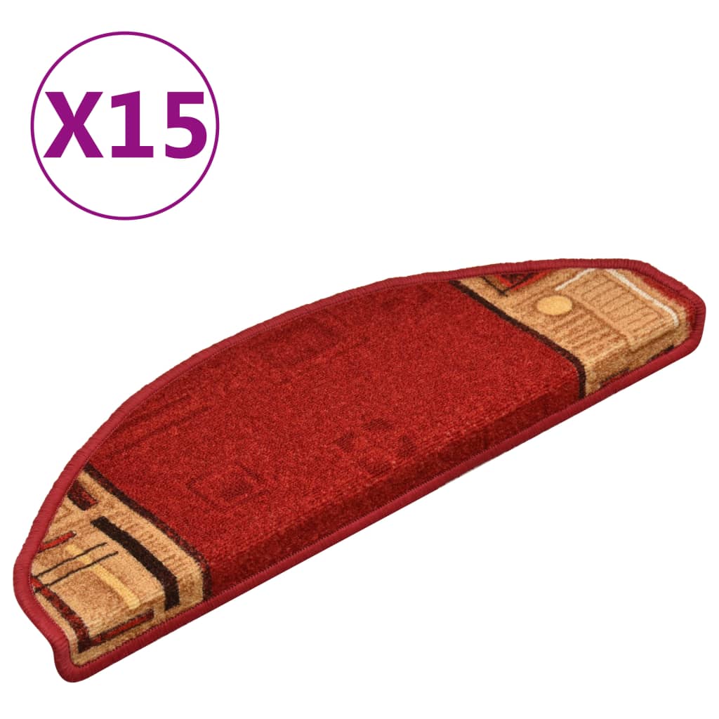 Vidaxl trapmatten zelfklevend 15 st 65x21x4 cm rood