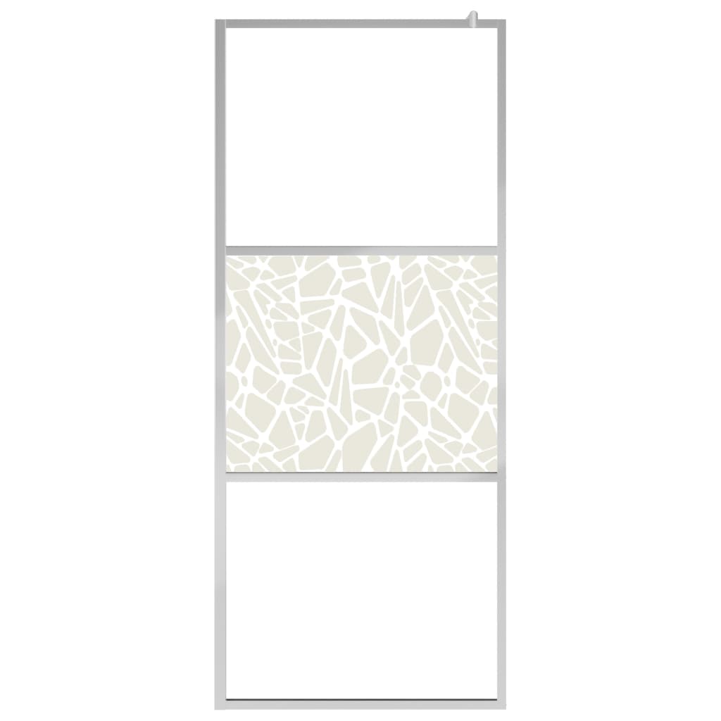 Vidaxl inloopdouchewand met stenenmotief 80x195 cm esg-glas