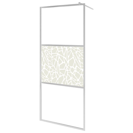 Vidaxl inloopdouchewand met stenenmotief 90x195 cm esg-glas
