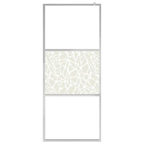 Vidaxl inloopdouchewand met stenenmotief 90x195 cm esg-glas
