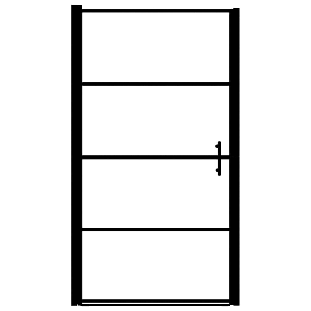 VidaXL Douchedeur mat 100x178 cm gehard glas zwart