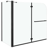 VidaXL Douche klapwand 120x68x130 cm ESG zwart