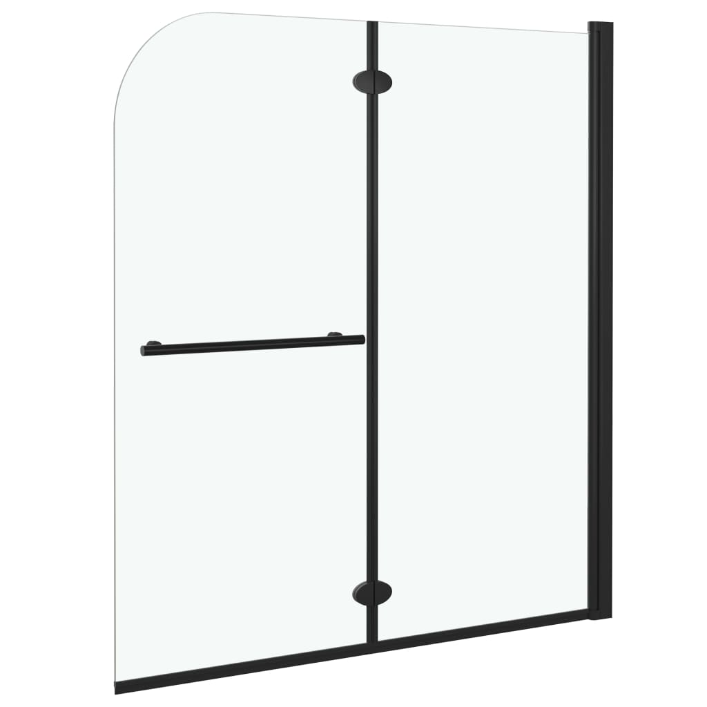 VidaXL Douchewand inklapbaar 2 panelen 120x140 cm ESG zwart