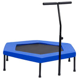 VidaXL Fitnesstrampoline met handgreep veiligheidsmat zeshoekig 122 cm