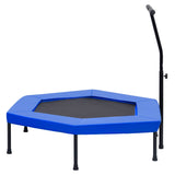 VidaXL Fitnesstrampoline met handgreep veiligheidsmat zeshoekig 122 cm