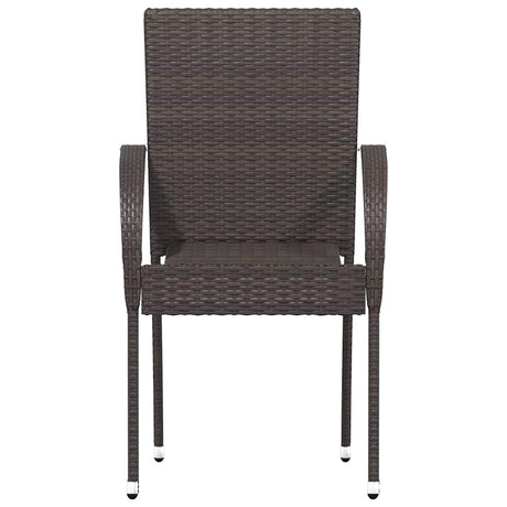 Vidaxl tuinstoelen stapelbaar 4 st poly rattan bruin