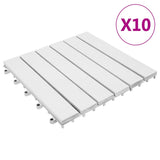 VidaXL Terrastegels 10 st 30x30 cm massief acaciahout wit