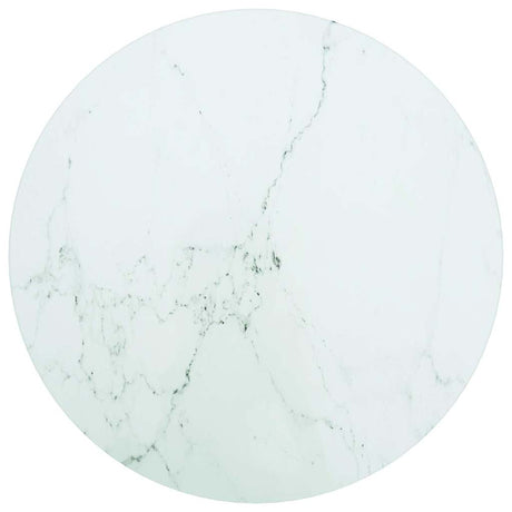 Vidaxl tafelblad ø40x0,8 cm gehard glas met marmeren design wit