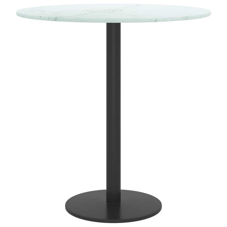 Vidaxl tafelblad ø40x0,8 cm gehard glas met marmeren design wit