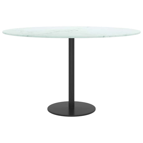 Vidaxl tafelblad ø70x0,8 cm gehard glas met marmeren design wit
