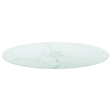 Vidaxl tafelblad ø90x1 cm gehard glas met marmeren design wit