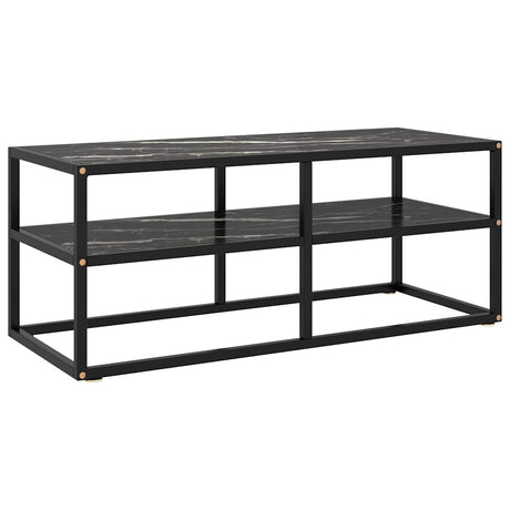 Vidaxl tv-meubel met zwart marmerglas 100x40x40 cm zwart