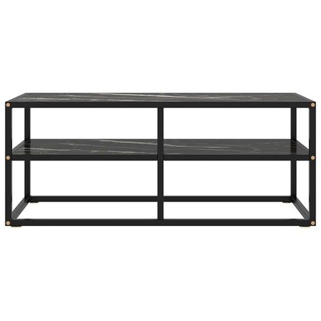 Vidaxl tv-meubel met zwart marmerglas 100x40x40 cm zwart