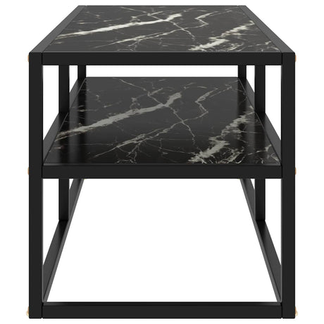 Vidaxl tv-meubel met zwart marmerglas 100x40x40 cm zwart