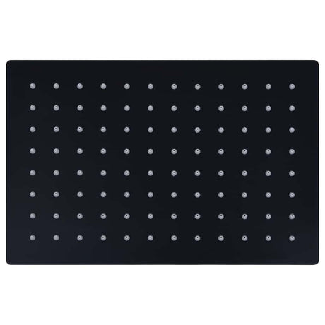 Vidaxl regendouchekop rechthoekig 30x20 cm roestvrij staal zwart