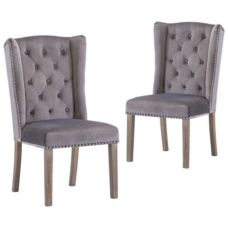 Vidaxl eetkamerstoelen 2 st fluweel grijs