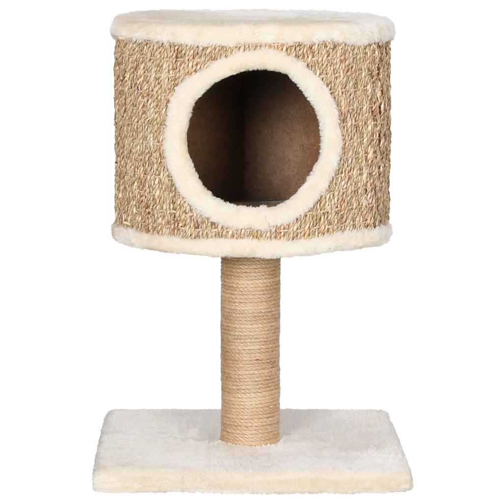 Vidaxl kattenmeubel met huis en krabpaal 52 cm zeegras