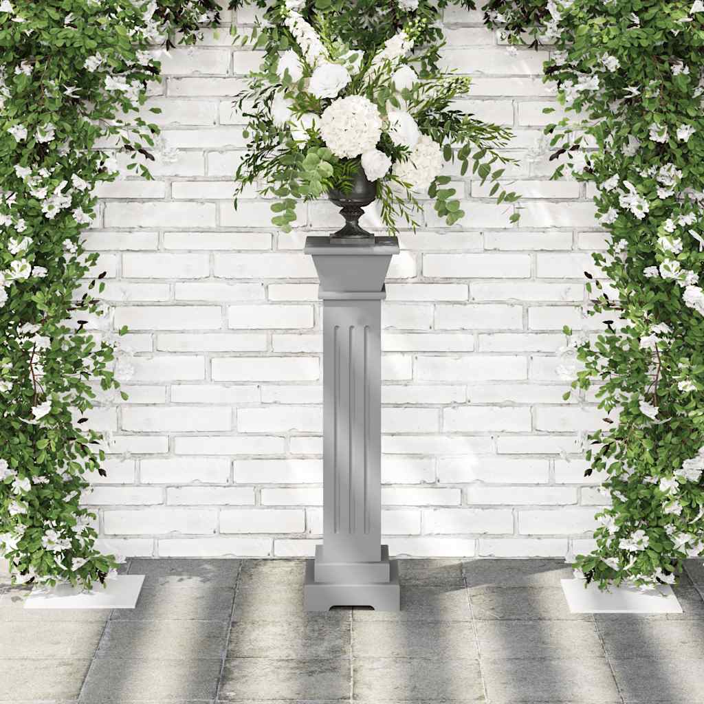 Vidaxl plantenstandaard klassieke zuil vierkant 17x17x66 cm mdf grijs