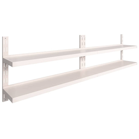 Vidaxl wandschappen zwevend 2-laags 2 st 300x30 cm roestvrij staal