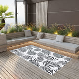 Vidaxl buitenkleed arakil 80x150 cm pp wit en zwart