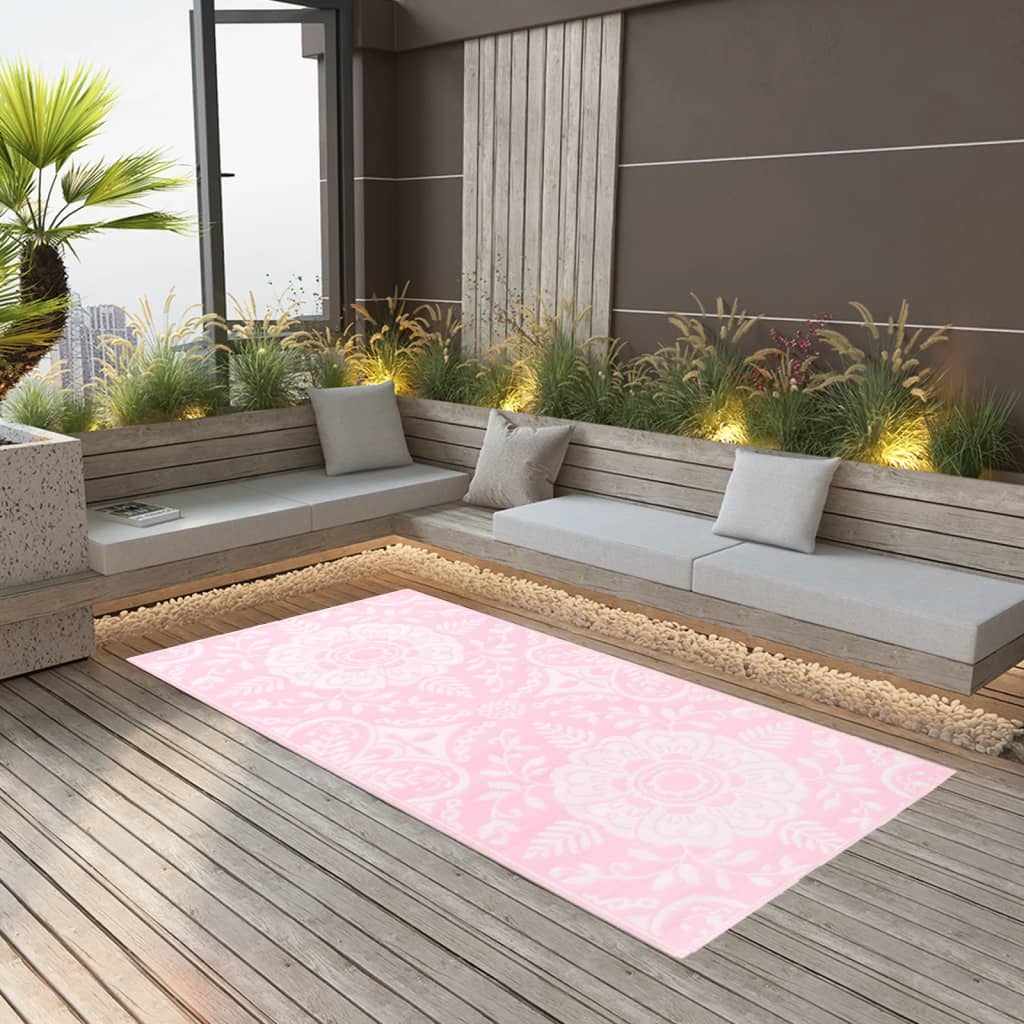 Vidaxl buitenkleed arakil 80x150 cm pp roze