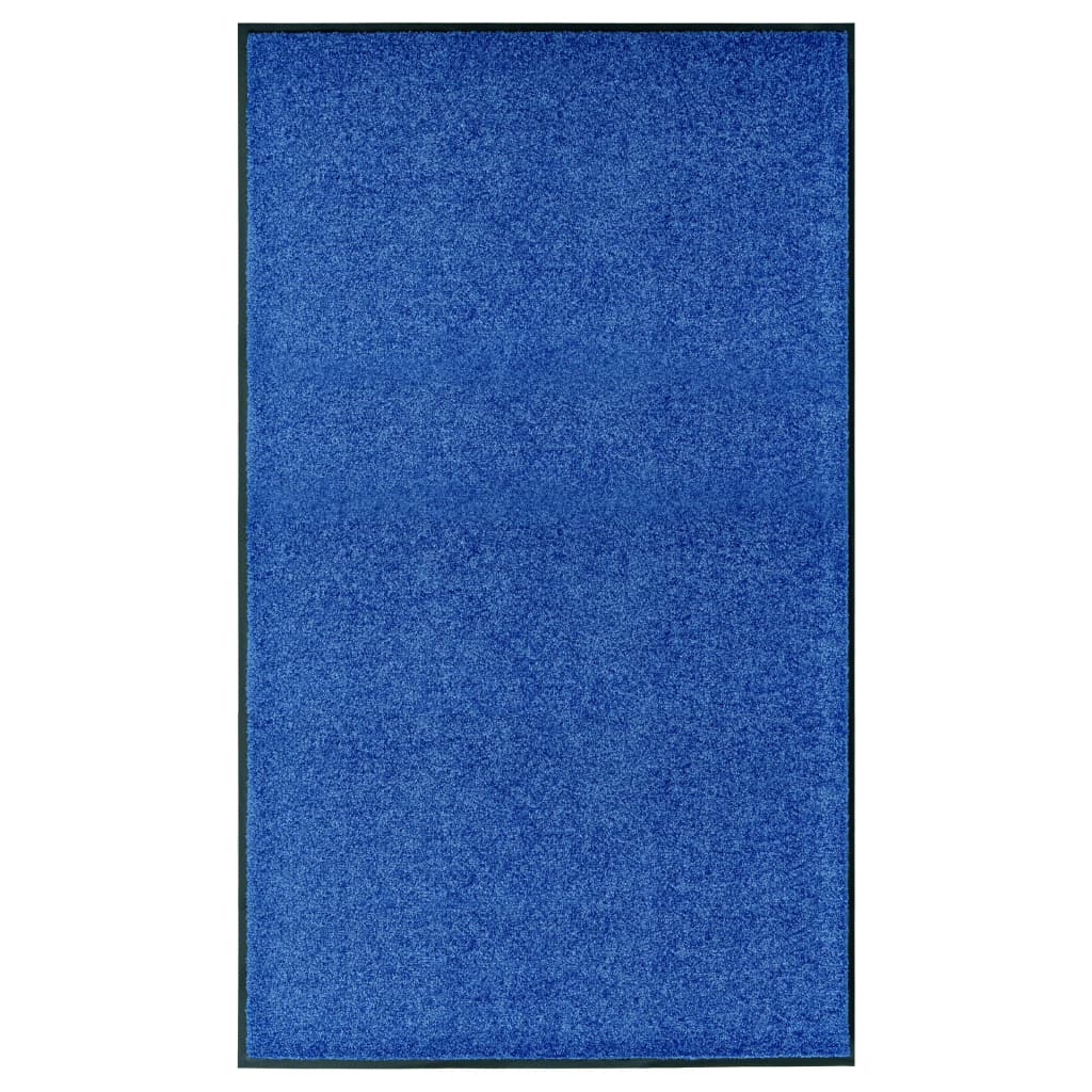 VidaXL Deurmat wasbaar 90x150 cm blauw