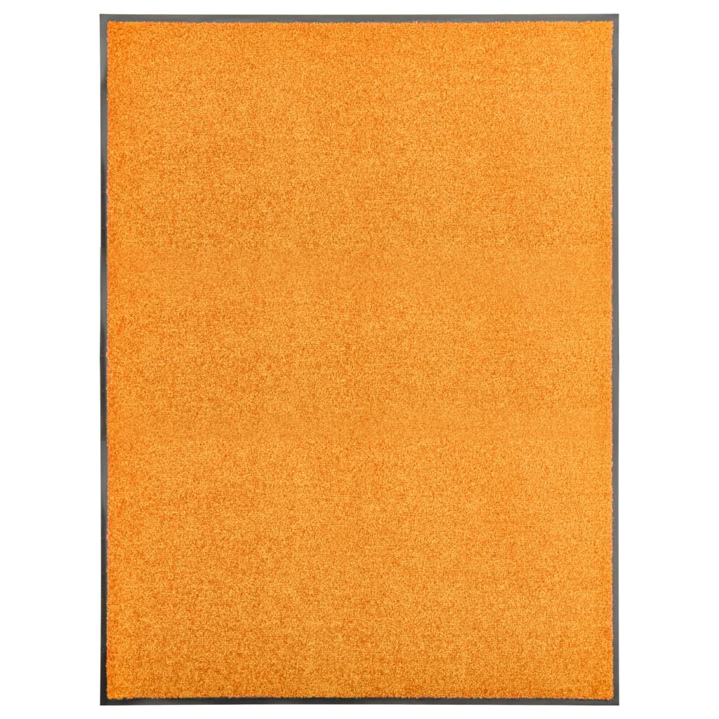 VidaXL Deurmat wasbaar 90x120 cm oranje